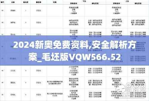 2024新奥免费资料,安全解析方案_毛坯版VQW566.52