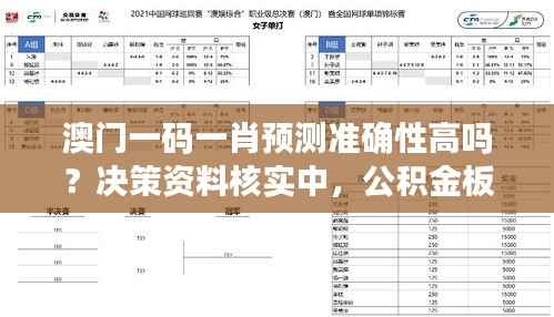 澳门一码一肖预测准确性高吗?决策资料核实中,公积金板块YIL328.67
