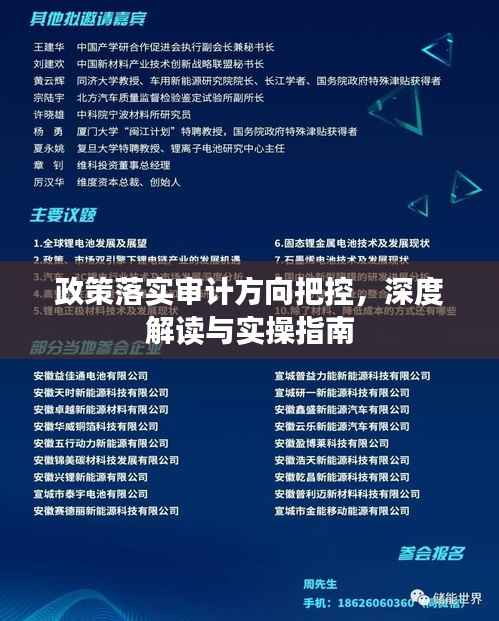 政策落实审计方向把控，深度解读与实操指南
