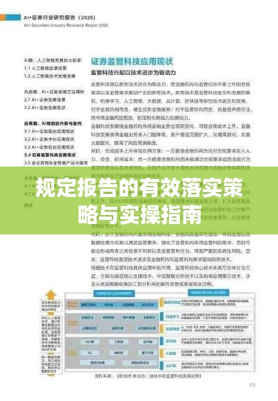 规定报告的有效落实策略与实操指南